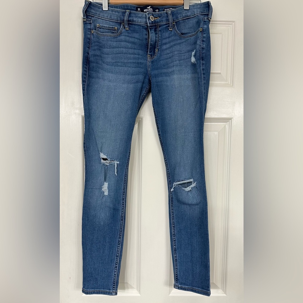 Denim Hollister Low Rise Super Skinny Blue Jeans Stretch